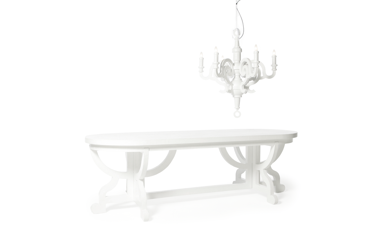 Paper Dining Table and Paper Chandelier